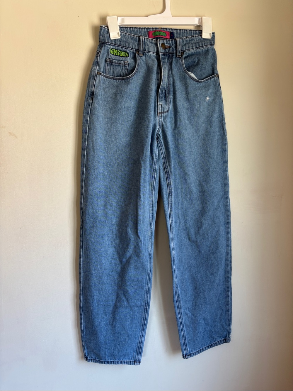 Empyre Light Blue Straight Leg Women’s Jeans with Embroidered Pocket